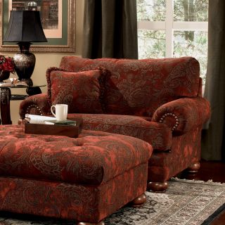 Ashley New Burlington Red Upholstered Living Room Chair and 1 2 