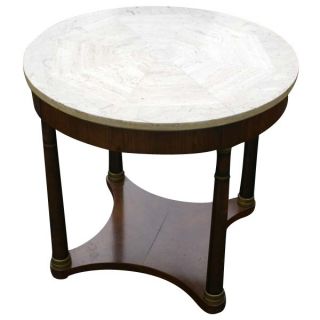 French Empire Arts Furn Mahogany Marble Side Table