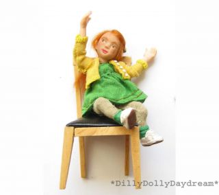 OOAK Miniature Doll 1 12th Scale Dollhouse Mini Little Girl 3 5" Tall Art Doll