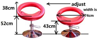 Red Round Salon Chair Styling Barber Hairdressing 2
