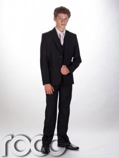 Boys Black Suit Boys Page Boy Outfit Boys 5 Piece Suit Boys Wedding Suit