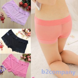 Sexy Underpants Women Girl See Through Bow Knot Dot Knickers Lingerie 4 Color