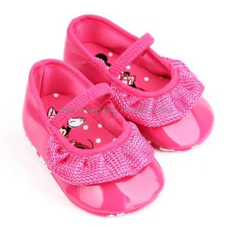 Baby Girls Fuchsia Minnie Mouse Dress Walking Shoes Size 0 6 6 12 12 18 Months
