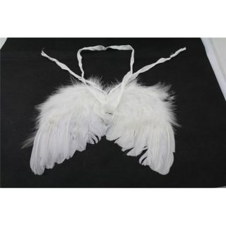 Baby Infant 0 6mo White Angel Feather Wings Halo