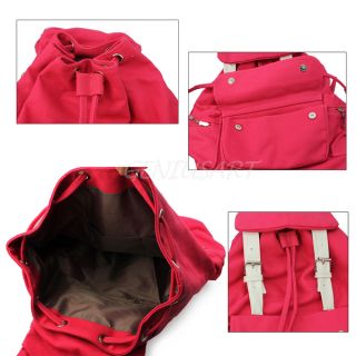 Men Women Punk Girl Cute Canvas Backpack Rucksack Gym School Shoulder Bag Red