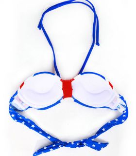 Sexy Ladies Summer British Flag Swimwear Bikini Push Up Padded Halter Swimsuit