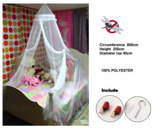 New Canopy Elegant Round Bed Net Princess Baby Girls Mosquito White Single Size