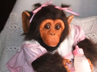 Custom OOAK Reborn Baby Chimp Chimpanzee Monkey Doll You Choose Boy or Girl