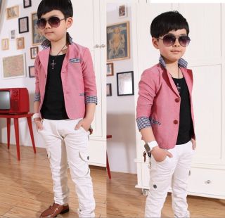 2013 Kids Toddler Lattice Collar Formal Small Suit Korean Style Jacket Boys Coat