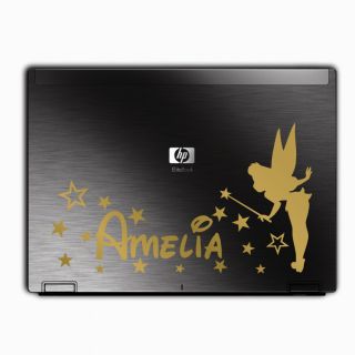 Personalised Custom Girl Name Tinkerbell Pixie Fairy Wall Sticker Art Laptop Car