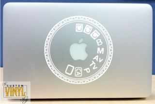 Canon 5D MK II Mode Dial Vinyl MacBook Laptop Decal