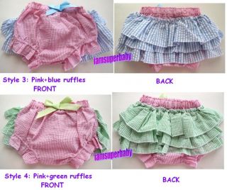 Baby Girl Ruffle Bow Stripe Diaper Pantie Bloomer 3 18M
