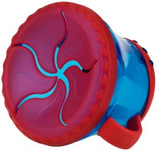 Nuby 2 Handle Snack Keeper Cup with Soft Silicone Lid 12 M Red Blue