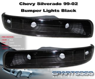 1999 2002 Chevy Silverado 2000 2006 Tahoe Suburban Black Signal Bumper Lights
