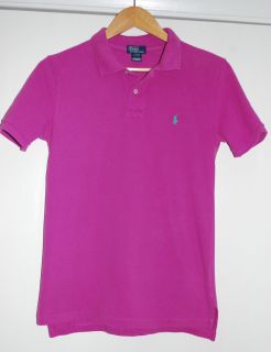Polo Ralph Lauren Kids Size L Polo Shirt Magenta Pique Childrens 14 16 Golf