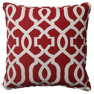 New Geo Corded Throw Pillow in Red & White (Set of 2)