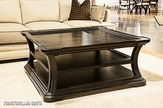 Drexel Heritage Furnishings Cinch Malacca Black Cocktail Table with Shelves