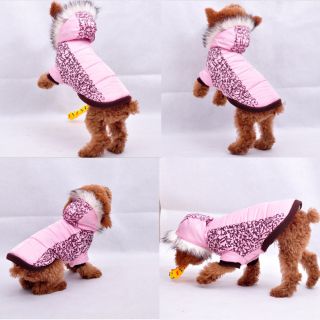 Autumn Winter Cute Pink Camo Dog Clothing Wear Coats Dog Jacket Sweater Clothes