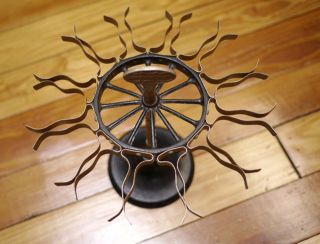 Vintage Antique 12 Rubber Stamp Rotating Carousel Seal Holder Stand Cast Iron