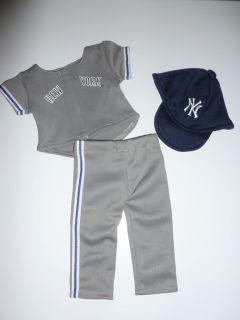 Doll Clothes FITS18" American Girl Gray Blue New York Baseball Uniform Outfit