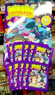 Topps Moshi Monsters Sticker Album 10 Packets Collectible New