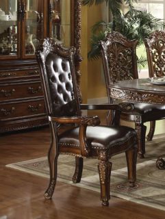New Elegant 9pc Vendome Traditional Brown Cherry Finish Wood Dining Table Set