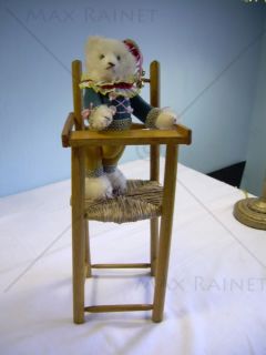 Toy Baby Doll High Chair Wood Rattan French Miniature Plaything Dolls