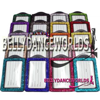Bling Rhinestone Crystal Vertical ID Badge Case Document Holder for Lanyards New