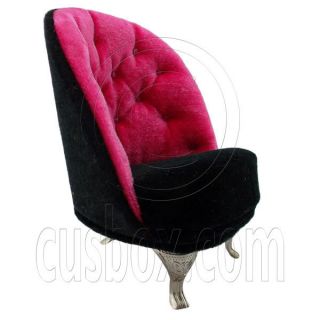 Pink Black Single Arm Chair 1 6 Barbie Blythe Doll's House Dollhouse Furniture