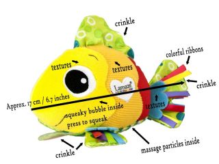 Lamaze Feel Me Fish Developmental Soft Stuffed Plush Attach Crinkle Squeaky Toys