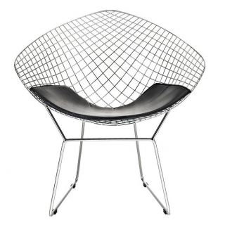 Lexmod EEI 163 Blk Bertoia Style Diamond Chair