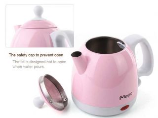 Oriental Magic Stainless Steel Electric Portable Cordless Kettle 0 8 Liter Pink