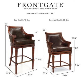 Frontgate Lonsdale Leather Counter Bar Barstool Stool Truffle Wood 1000 Chair On Popscreen