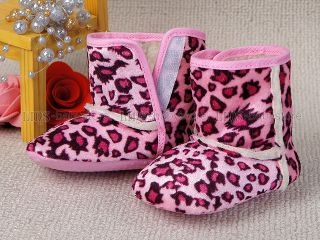 New Toddler Baby Girl Pink Leopard Boots US Size 4 A887