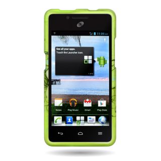 Huawei Ascend Plus H881C Y300 Green Hawaiian Flower Case Hard Design Cover