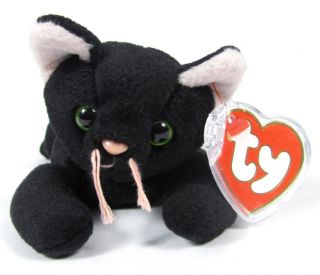 Candy Spelling's Beanie Baby Zip Cat All Black 1st Gen Tush Tag 4004 1993 Ty