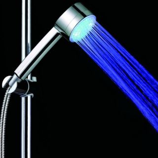Blue Elegant LED Light Top Spray Shower Head Bathroom Showerheads