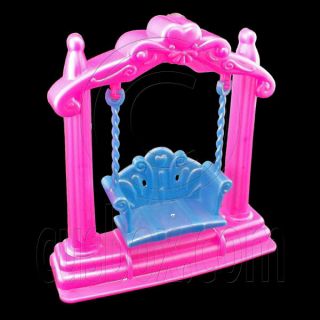 Pink Blue Swing Bench Chair 1 6 Barbie Blythe Doll's House Dollhouse Furniture