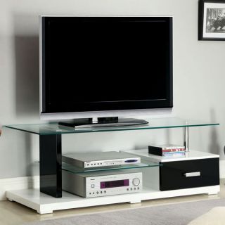 Egaleo Black and White Finish Contemporary Style TV Stand