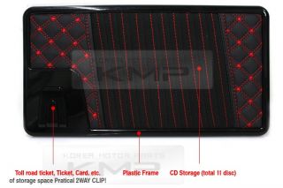 Car Truck Auto Interior Sun Visor CD DVD Leatherette Case Holder 11 Disk Red