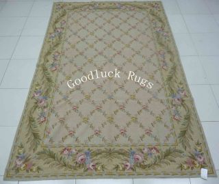 200cmx300cm Handmade Floral Roses Wool Portuguese Needlepoint Area Rug Brand New