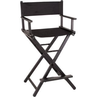 Black Light Aluminum Makeup Styling Director Chair Wood Footrest JL9 Sunbrella