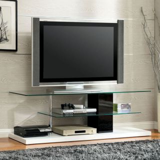 Neapoli Black and White Finish Contemporary Style TV Stand