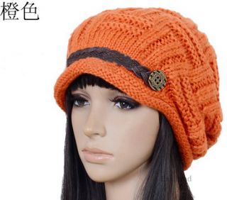 Newest Braided Warm Rageared Baggy Women Winter Beanie Knit Crochet Ski Hat Cap