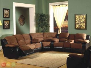 Reclining Sectional Sofa Love Seat Microfiber Couch