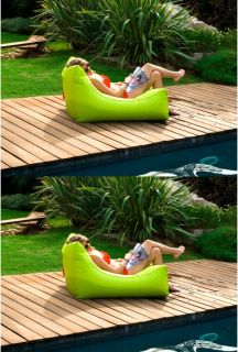 2 Solstice 15010L Fabric Lime Inflatable Lounge Chair Swimming Pool Floats
