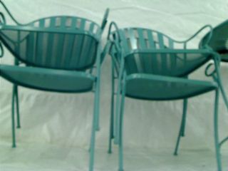 Hampton Bay Shelburne Aqua 4 PC Metal Patio Dining Chair Set $499 00