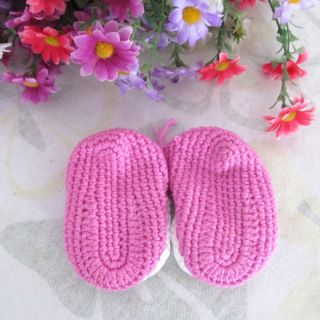 Baby Infant Toddler Handmade Crochet Knit Flower Sandals Crib Shoes Prewalker
