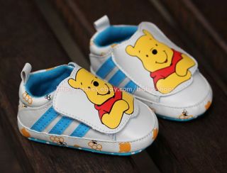 Baby Boy Girl Sneakers Winnie The Pooh Crib Shoes Size Newborn to 18 Months