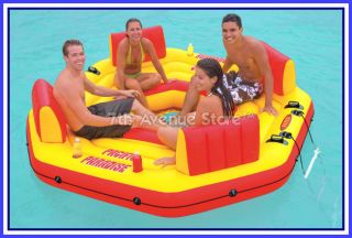 4 Person Inflatable Island Swimming Pool Lounge Float